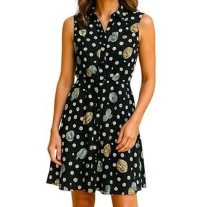 Griffin Paris Antique Coin and Polka Dot Dress High Low